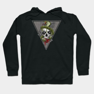 Floral Skull Snake with Roses Hoodie